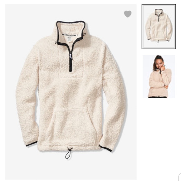 PINK Victoria's Secret Tops - S NWT VS PINK sherpa pull over
